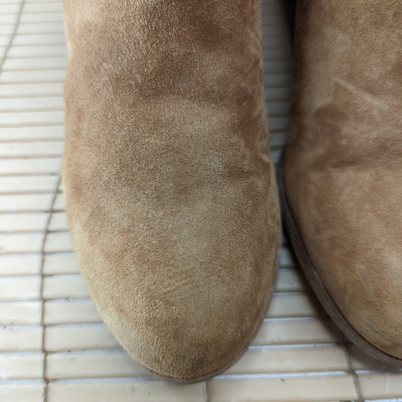 Sam Edelman "Louie" side zip Suede Fringe Ankle Booties Chestnut Size 7M.  208pm - Picture 8 of 10